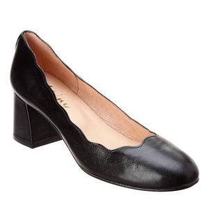 French Sole FSNY Black Scalloped Pump